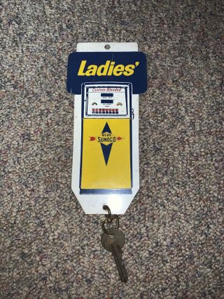 Vintage Sunoco Gas Station Ladies Restroom Bathroom Advertising Key Tag