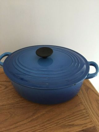 Le Creuset Vintage Size 27cm Blue Oval Casserole Dish