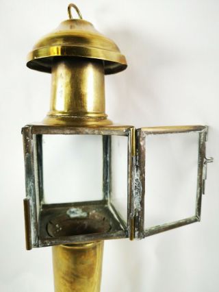 ANTIQUE VICTORIAN BRASS CARRIAGE COACH LAMP LANTERN 2