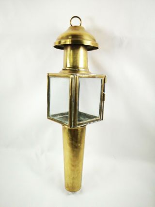 ANTIQUE VICTORIAN BRASS CARRIAGE COACH LAMP LANTERN 3