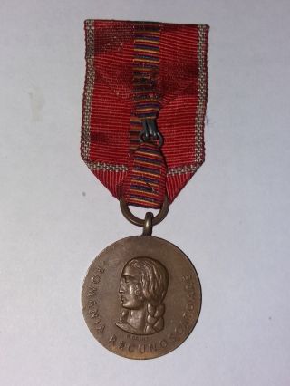 Wwii Ww2 Romanian Romania Anti Communist Medal Award 1941 W Ribbon