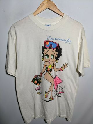 Vintage Betty Boop T - Shirt Size L Double Sided
