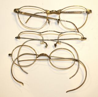 12 K Gold Filled Antique/vintage Eyeglass Frames For Scrap 25.  82 Grams