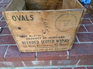 Rare ANTIQUE WHITE HORSE SCOTCH WHISKEY WOOD CRATE GLASGOW Greenwich CT York 3