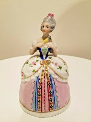 Vintage Ceramic/porcelain Victorian Lady Bell (5 1/4 " Tall)