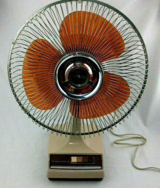 Vintage Galaxy 3 Speed 12 " Oscillating Desk Top Fan &