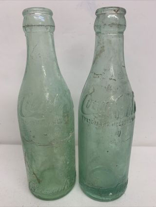 2 Antique Biedenharn Candy Co.  Bottle Vicksburg Miss Soda Embossed Soda Bottles