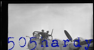 WWII US Photo Negative US Captured German Heinkel He 219 w/ US Pilots In Cockpit 3