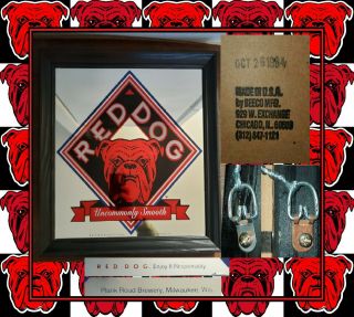 Vintage 1994 Red Dog Beer Uncommonly Smooth Framed Mirror Sign
