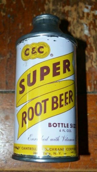 Antique C&c Root Beer 6oz Cone Top Soda Can
