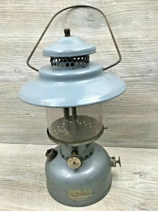 Vintage Jc Higgins Sears Light Blue Big Hat Single Mantle Camping Lantern