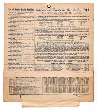 1913 Hood ' s Sarsaparilla Calendar - - Complete 2