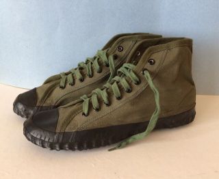 Vintage 1940’s Nos Us Military Usmc Athletic Shoes High Top Sneakers Wwii Sz 8
