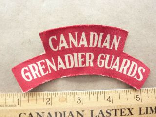 Old Stock Wwii Canadian Grenadier Guards Canvas Shoulder Patch