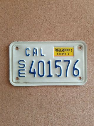 1990 California Motorcycle License Plate Vintage License Plate With 2000 Sticker
