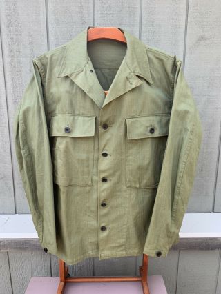 Wwii Ww2 Us Army Hbt Shirt 40r Second 2nd Pattern 1942