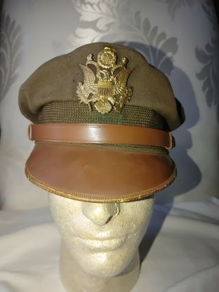 Wwii Us Army Air Corps Usaaf Pilot Officers Crusher Cap 50 Mission B - 17 Ided Ww2