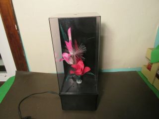 Vintage Fiber Optic Flower Color Changing Light Lamp With Music Box
