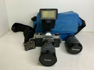 Vintage Pentax K1000 35mm Film Camera Lens,  62mm Zoom Flash And Case