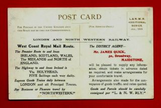Uk London & North Western Railway Postcard 1905 Royal Mail Routes Steam Loco