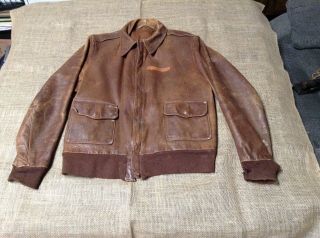 Ww2 Us Army Air Corps Named A2 Leather Flight Jacket Size 40 To 42
