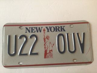 Very Good Vintage York State Liberty License Plate (u22 Ouv)
