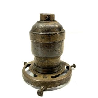 Antique Brass Hubbell 2 1/4 " Lamp Shade Holder Fitter Fatboy Socket Paiste Light