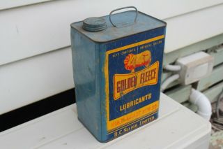 Golden Fleece Oil Tin.  1 Imperial Gallon.  10w - 30.  Back Missing (relisted Item)
