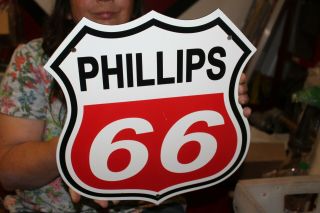 Phillips 66 Gasoline Motor Oil Gas Station Porcelain Metal Sign