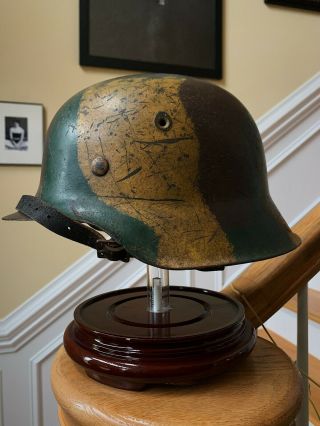 Ww2 German Army Helmet Tri - Color Camo “normandy” Named.