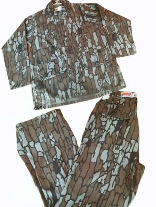 Vintage 2pc Winchester Trebark Camo Shirt & Pants Mens Sz M Button Down