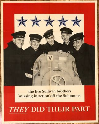 Wwii Home Front Poster The Five Sullivan Brothers They Did Their Part