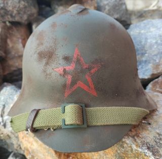 Helmet Steel Soviet Ssh - 36 Of The Red Army,  During Ww Ii Rkka.