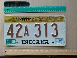 License Plate,  Indiana,  1984,  Hoosier State,  42 A 313