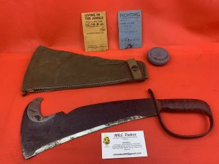Ww2 Pal Woodsman Bolo Knife Machete Complete Set 1942