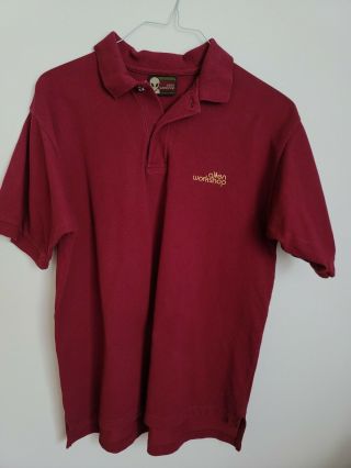 Vintage 90s Alien Workshop Polo Shirt Embroidered Logo Burgundy Size L Dill Fa
