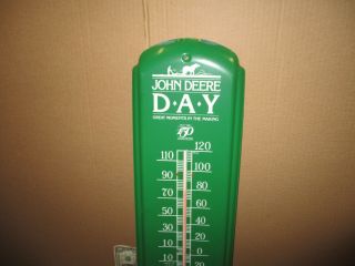 John Deere 150 Year Anniversary OLD THERMOMETER SIGN Shows HORSE & PLOW 2
