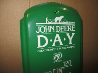 John Deere 150 Year Anniversary OLD THERMOMETER SIGN Shows HORSE & PLOW 3