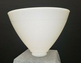 Vintage Touchiere Milk Glass Floor Lamp Shade 8 " Ribbed Waffle Pattern Corning