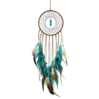 Large Blue Feathers Dream Catcher Car Wall Hanging Home Decor Ornament Craft