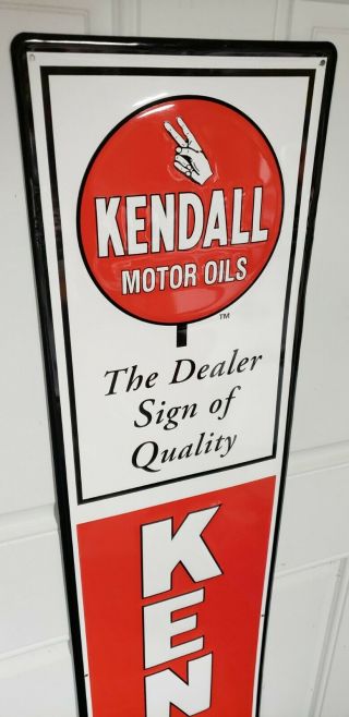 KENDALL MOTOR OIL Embossed Metal Sign tin tacker gasoline gas service station 2