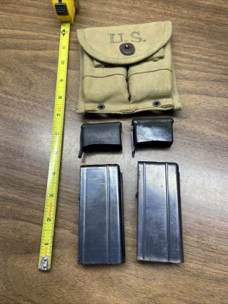 1944 Us Pouch With M1 30 Carbine Magazines Marked Ai & Ss