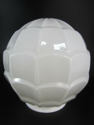 Vintage White Opaque Glass Lamp Light Shade - Pine Cone / Pineapple Shape
