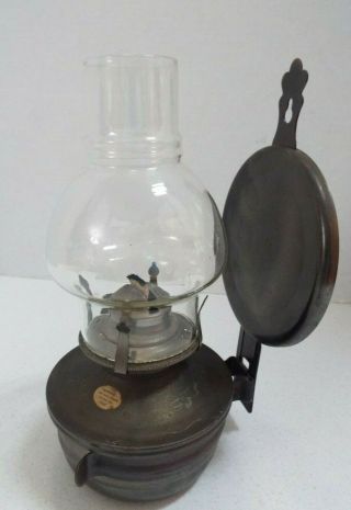 Vintage Plantation Metal Kerosene Oil Lantern Lamp Hanging Wall Reflector Globe
