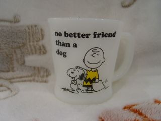 Fire - King Charlie Brown Snoopy No Better Friend Than A Dog Milk Glass Coffee Mug