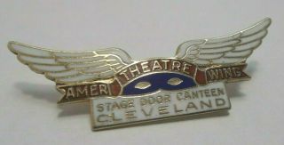 Wwii Era Sterling Pin - Cleveland Stage Door Canteen/amer.  Theatre Wing