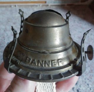 Vintage Antique 2 P&a Banner Oil Kerosene Lamp Burner Look 3 " Fitter Chimney