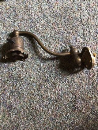 Old Brass Metal Swinging Lamp Arm Electric Light Fixture Sconce Part Parts