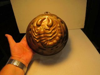 Vintage Tin - Lined Copper Scorpion Mold