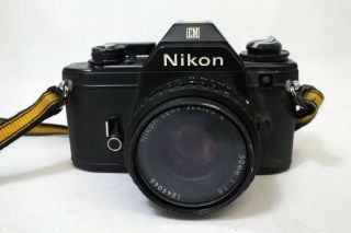 Vintage Nikon Em 35mm Camera M90 50mm 1:1.  8 Lens Black Body -